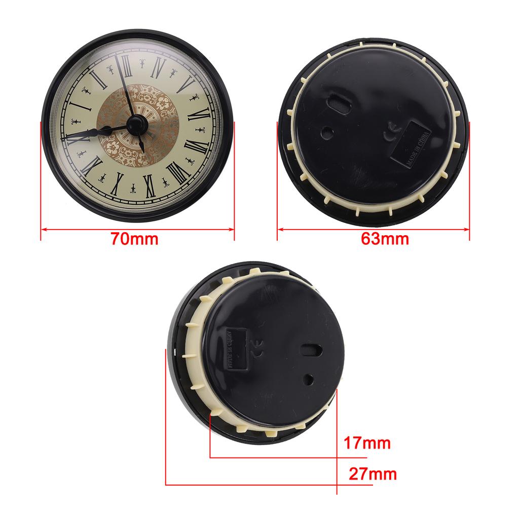Uhrwerk-Einsatz DIY 70MM Arabische/Römische Ziffernanzeige Klares Glas Uhren aufwerten mit präziser Zeitmessung