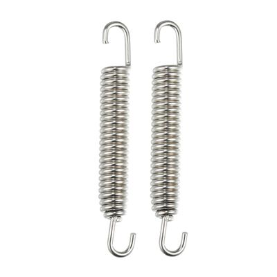 Motorcycle Exhaust Spring Stainless Steel Exhaust Pipe Spring Hook Retrofit Accessories Universal 80mm Silver Tone 2pcs