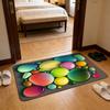 3D Optical Illusion Rug Pebble Stone Visual Illusion Doormat Non-Slip Water Absorbent Floor Mat for Bathroom Bedroom Living Room Entrance Decor