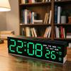 Digital Alarm Clock Large LED Display Brightness Adjustable Battery Operated Home Bedroom Clock with Week Temperature