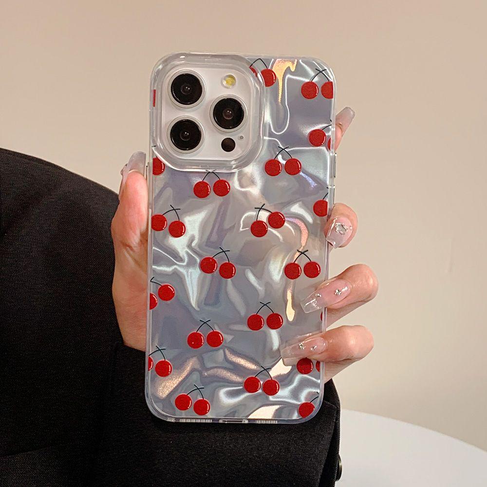 Celoplošný kryt na telefon Red Cherry pro Apple 11/12/13/14/15 Pro Max - Pevný kryt, INS styl s vlnkami
