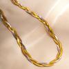 Nenjery  Stainless Steel Tricolor Hand Braided Necklace Bracelet Europe And America Cuban Chain Ladies Party Jewelry
