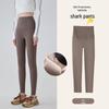 2024 New High-Waist Gray Velvet-Lined Women's Yoga Leggings: Warm Autumn/Winter Wear