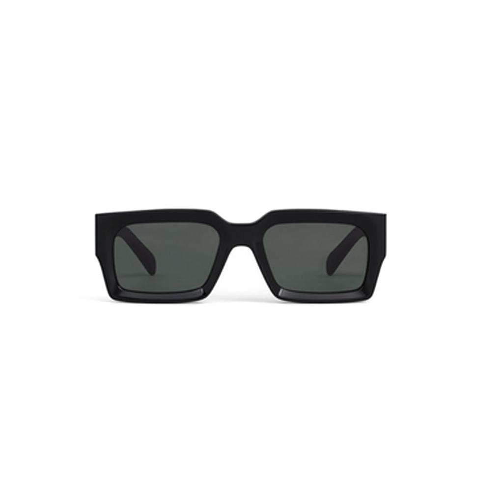 Celine Logo Detail Irregular Shape Sunglasses Men Sunglasses Black 4S280CPLB38NO