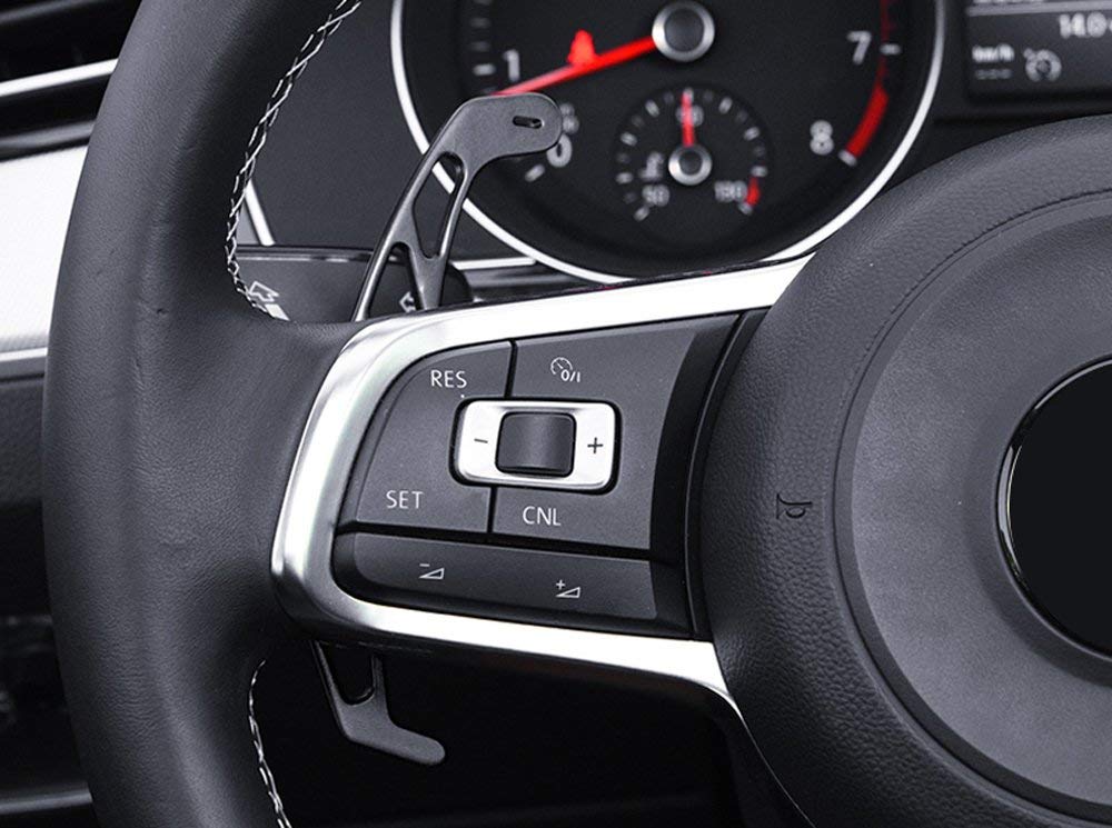 leihuo Extension Paddle Shift Cover for Golf MK7 GTI R R-line Scirocco Passat 2014-2019 (Black)