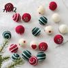 DIY Craft Materials for Christmas 3Pcs Felt Balls 3cm Colorful Tree Hanging Ornament Decorative Filling Glass Jars with Snowflake Stripe Polka