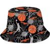 D digital printing bucket hat birthday theme English pattern basin hat unisex party gift sun hat