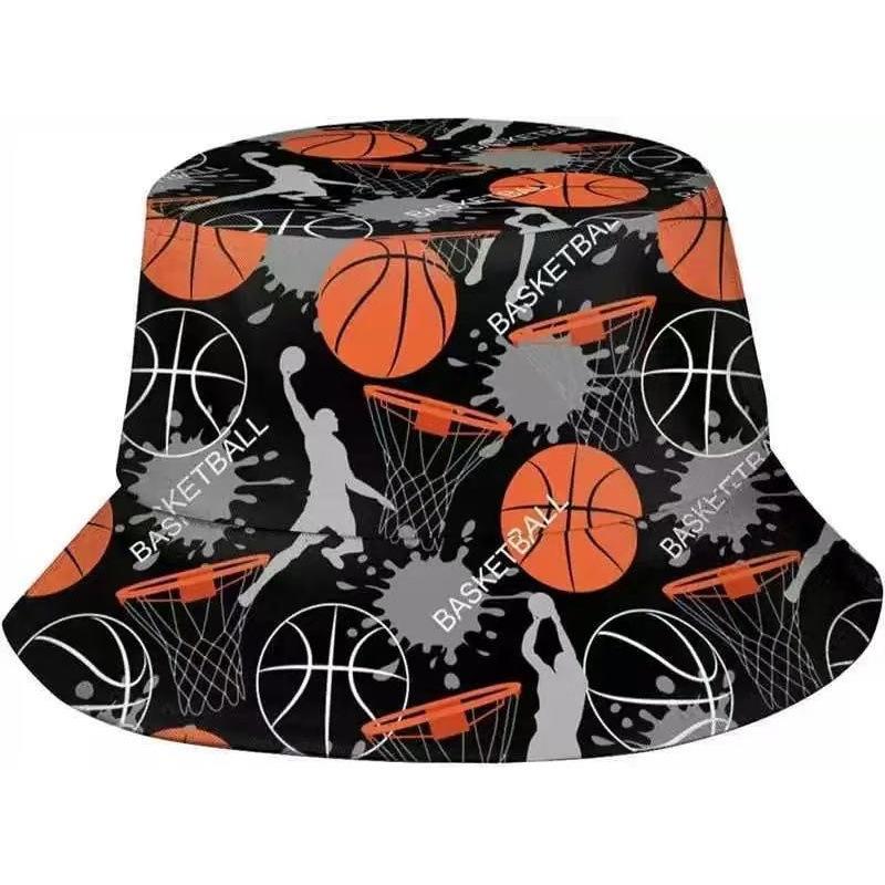 D digital printing bucket hat birthday theme English pattern basin hat unisex party gift sun hat