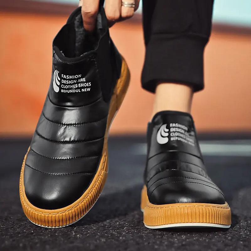 Mode Confortable Épaisses Bottes de Neige Hiver Bottes Chaudes en Coton pour Homme Classique Simple Sport de Plein Air et Loisirs Bottes de Neige