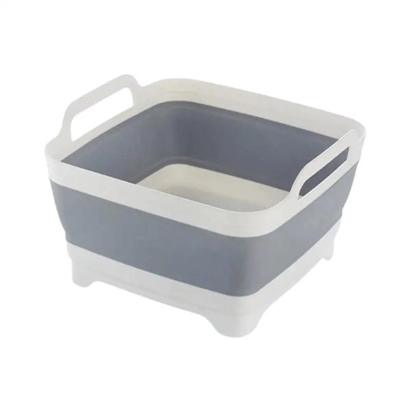 

Telescopic Draining Basket,Kitchen Sink Foldable Square Vegetable Washing Basin,Fruit Vegetable Washing And Storage Basket серый