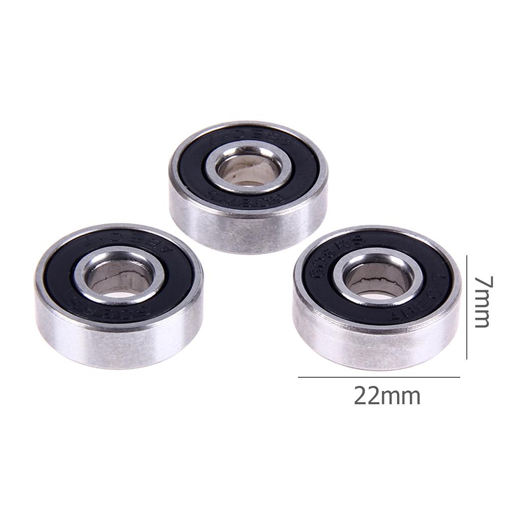 10pcs 608rs Wheel Bearings High Hardness Roller Skate Wheel Bearing Steel Sliding Bearing Deep Groove for Skateboard Scooter Car