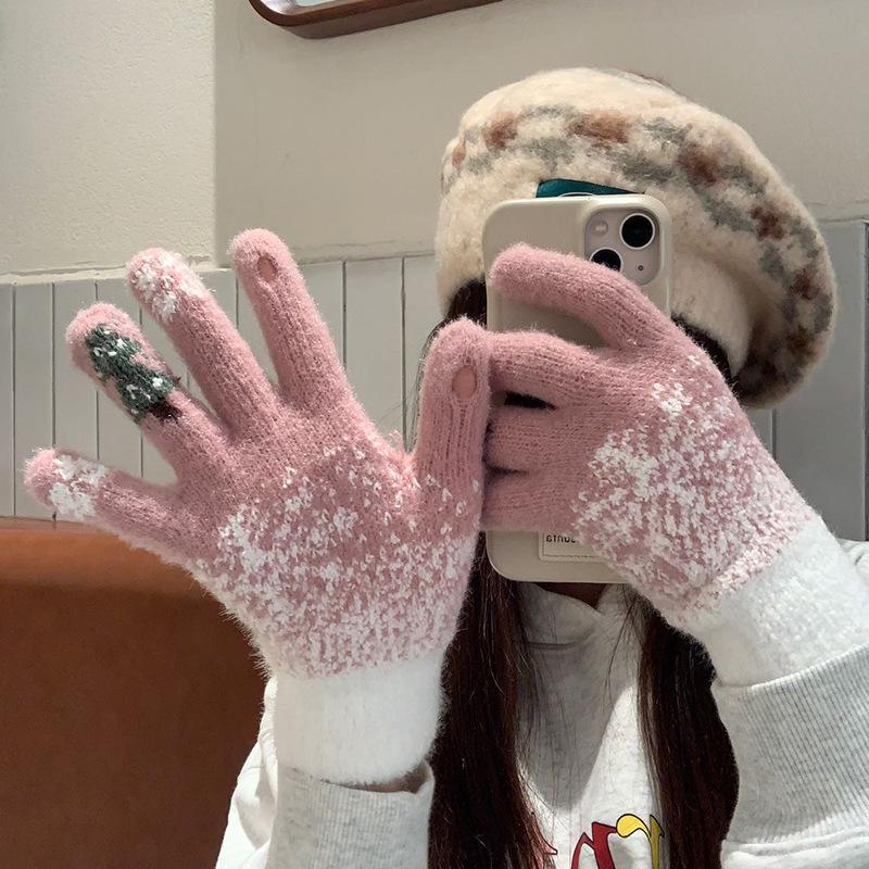 

Женские перчатки без пальцев Осень/Зима 2025 - На флисовой подкладке, Милые, Теплые