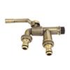 Outdoor Double Taps Water Faucet Kit 34in Inlet Wall Mounted Brass Frost Proof Outside Antique