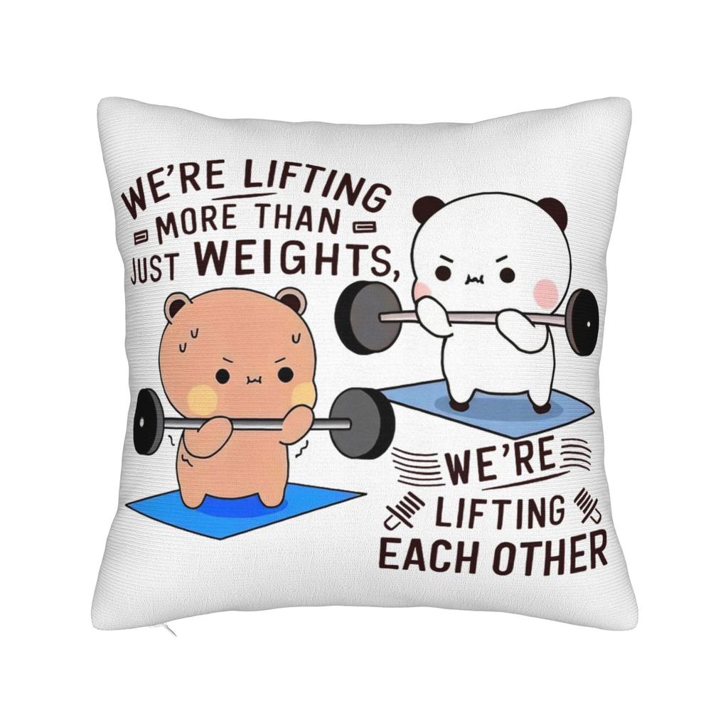 I Love You Bear and Panda Bubu Dudu Bear Pillowcase Soft Fabric Cushion Cover Gift Pillow Case Cover Home Zipper Xcm