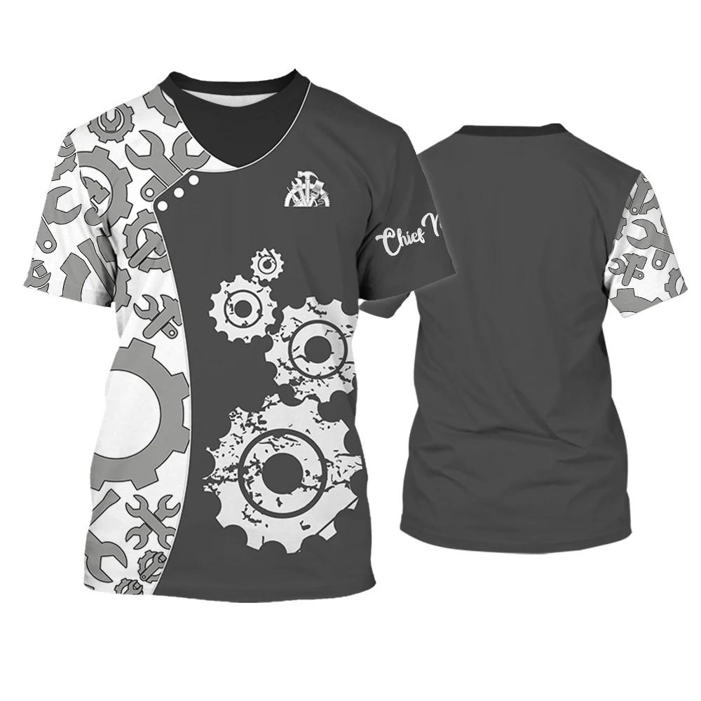 Koszulki Chief Mechanic Mechaniczny nadruk 3D Mężczyźni Kobiety Moda Oversized Krótki rękaw T-shirt Cosplay Koszulki Topy Mundur Odzież