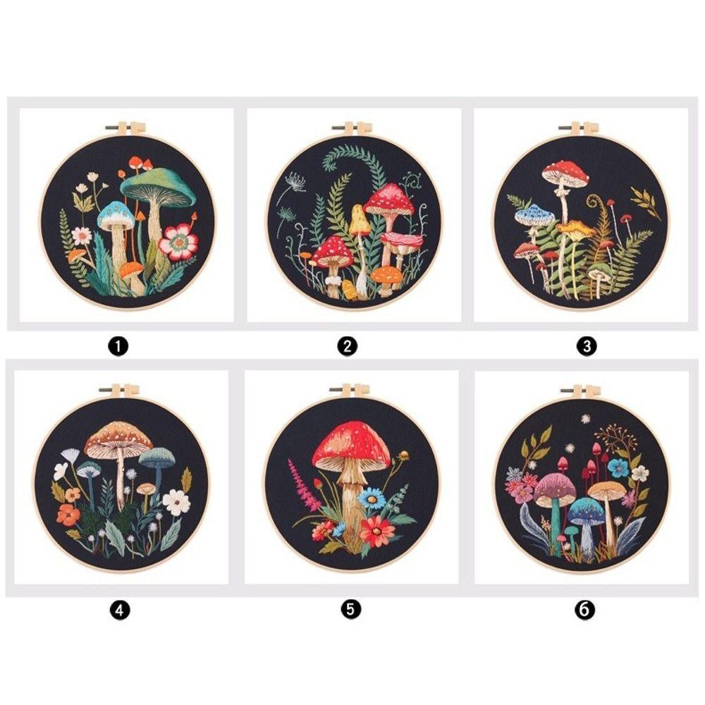 Black Cloth Pattern Embroidery Stitch Practice Kit Handmade DIY Crafts DIY Needlework Kit Embroidery Artcraft Punch Needle Kit