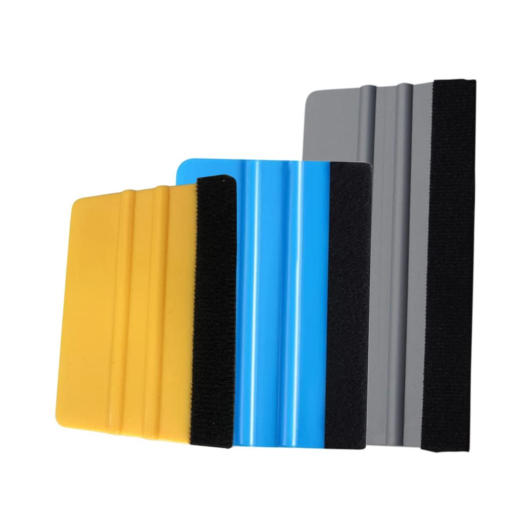 YFFSFDC Squeegee Felt Set, 3 Colors, 3-Piece Set, Squeegee Spatula, Felt, Automotive Wrapping Film,