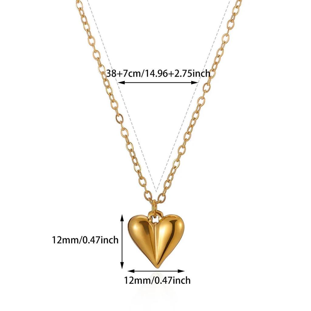 18K Gold Plated Peach Heart Choker Necklace - Heart-shaped Pendant Women's Jewelry In Japanese and Korean Fashion Style