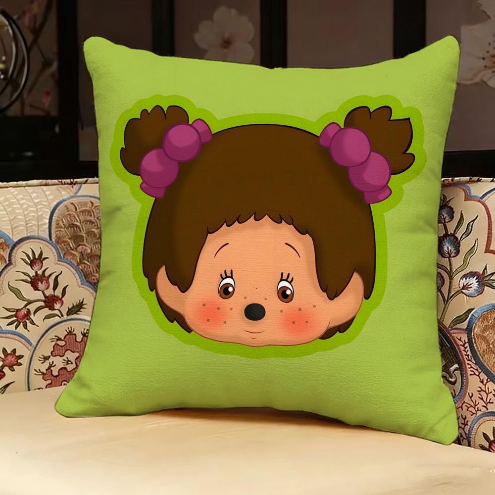 M-Monchhichi Cute Pillow Case Pillowcase, Double-Sided Printed, Sofa Cushion, Bedroom Headboard Pillow