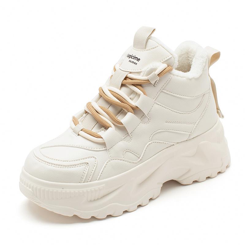 Augustus high-top dad shoes for women 2025 winter new college style velvet platform casual sports running shoes