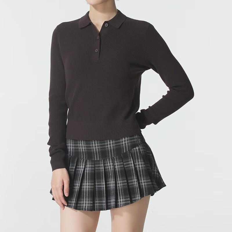 Under Armour Breathable Solid Color Long Sleeve Polo Shirt Women Tops 6005630-246