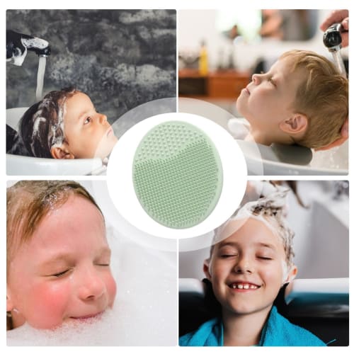 Baby Head Scrubber - Baby Shampoo Brush | Soft Silicone Scalp Comb for Cradle Cap Cleaning, Massage Tool with Suction Cup