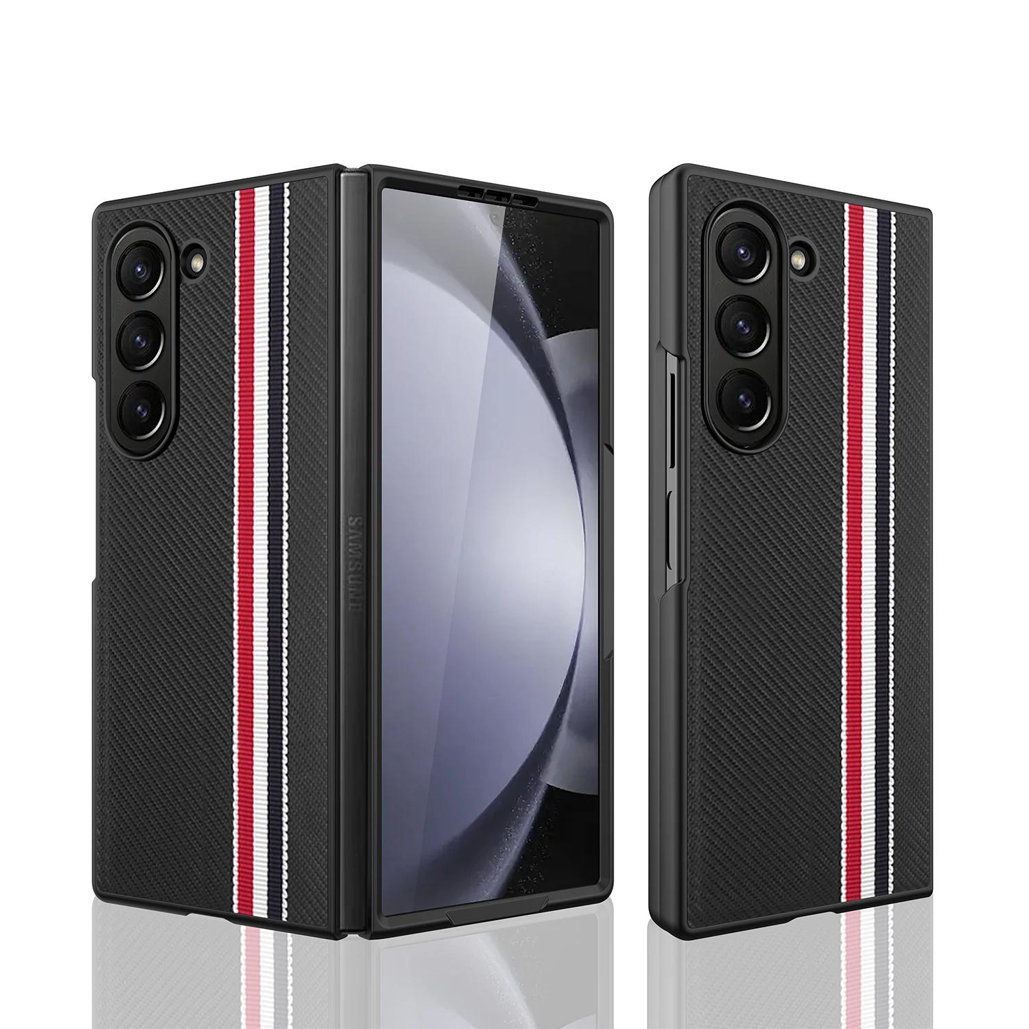 

Модный чехол из углеродного волокна с защитой от падений и царапин для Samsung Galaxy Z Fold7 5G Fold6 Fold 7 6 5 Fold5 Fold3 Fold4 Fold 4 3 Galaxy Z Fold4 чёрный