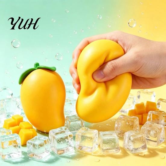 Stress Relieving Gadgets Giant Fruit Relief Toy, Mango Pineapple Grape Strawberry Watermelon Banana Desktop Relievers Squeeze Hand Exerciser