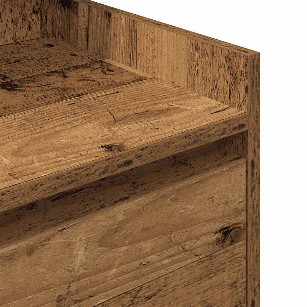 Nightstand with 2 Drawers Rustic Wood Look 38 x 34 x 80 cm