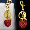 Metal Keychain Cute Fruit Diamond Apple Key Ring Pendant Bag Key Ring Accessories Women