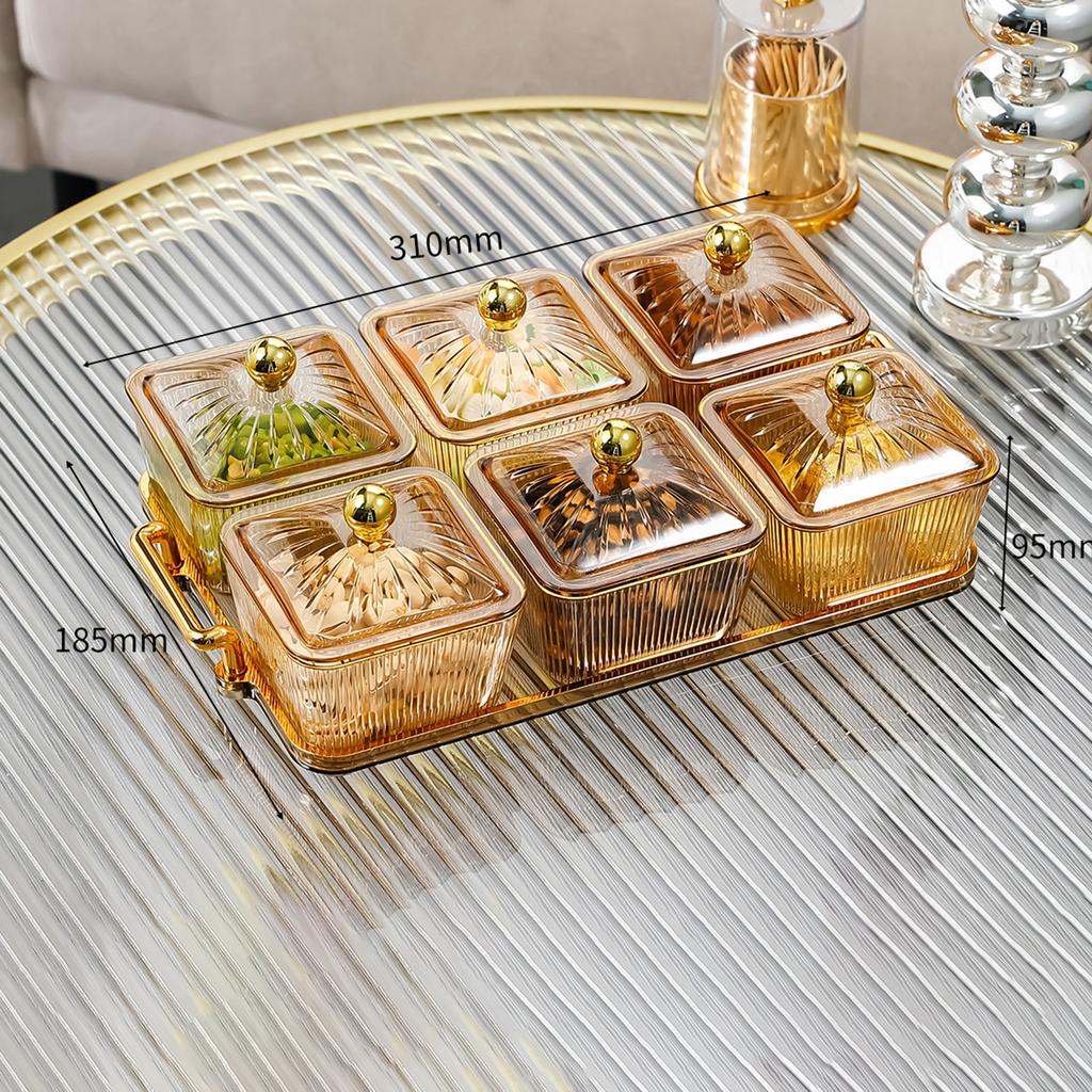 Caddy Serving Platter Serving Bowls Condiment Tray Dessert Dividing Plate Fruit Snacks Serving Platter for Kitchen Wedding Nuts