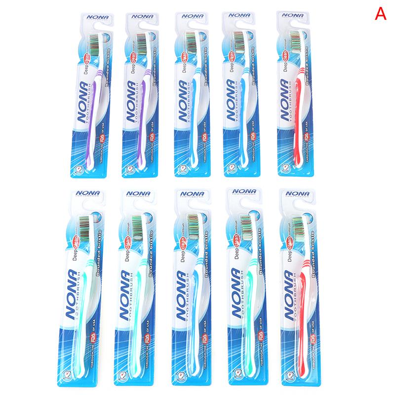 

10Pc Toothbrush Whiten Tooth Super Hard Bristles Cross Remove Tongue Plaque as the picture