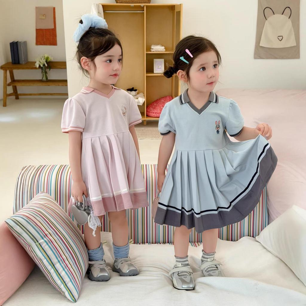New Summer Style V-Neck Dress Polo Skirt for Girls - Available In Large & Small (Style 210280)
