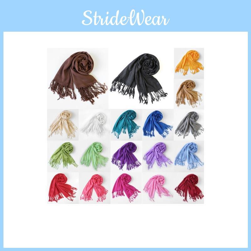 Elegant Womens Winter Warm Cashmere Silk Solid Color Long Pashmina Shawl Wrap Scarf For All Occasions