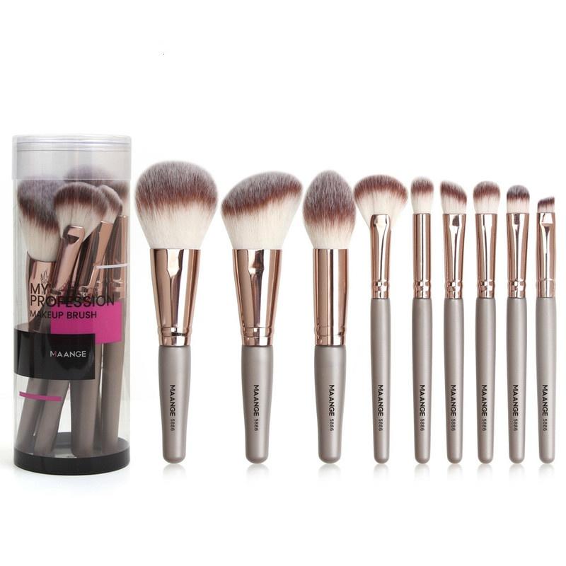 

Пензлі для макіяжу 9PCS Soft Fluffy for Cosmetics Foundation Rouge Powder Eyeshadow Kabuki Blending Makeup Brush Set Tool Beauty Tool Champagne