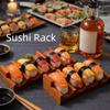 Japanese Style Walnut Sushi Rack U-shaped Urchin Holder Creative Sushi Wooden Tray Food Display