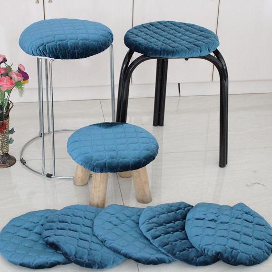 Round Stool Cover Fitted Bar Stool Cover Quilted Soft Cushion Non-Slip Washable Slipcover Fit for Diameter 11-12 Inch Bar Stool