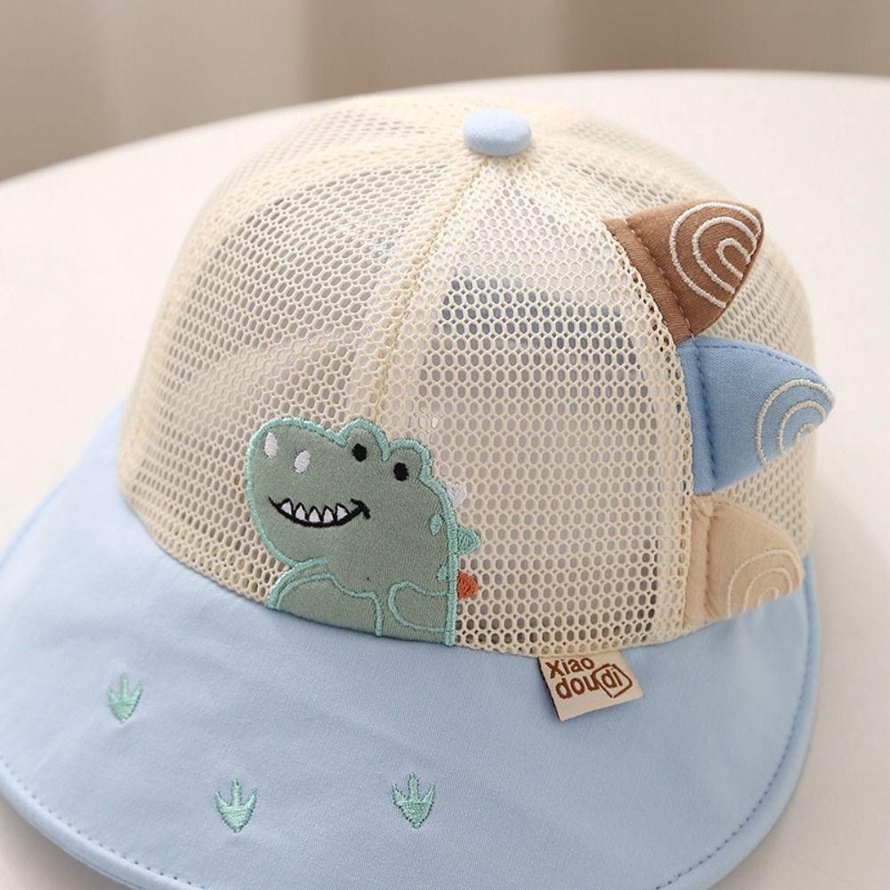 Cartoon 1-3Y Hat Animal Pattern Sunshade Boys Girls Sun Hat Uv Protection Breathable Mesh Toddler Baseball Cap Summer Outdoor
