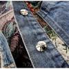 Dames Cowboyjas Lente Zomer Reverskraag Veelzijdige Dames Denim Jas Mode Print Splicing Dames Bovenkleding