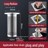 304 Stainless Steel Anti-Clog Floor Drain Cover for Bathroom & Kitchen