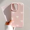 White And Pink Bow Love Heart Print Phone Case For iPhone 17 16 15 Pro Max 14 13 12 11 16 15 Plus 17 Air Shockproof Bumper Cover