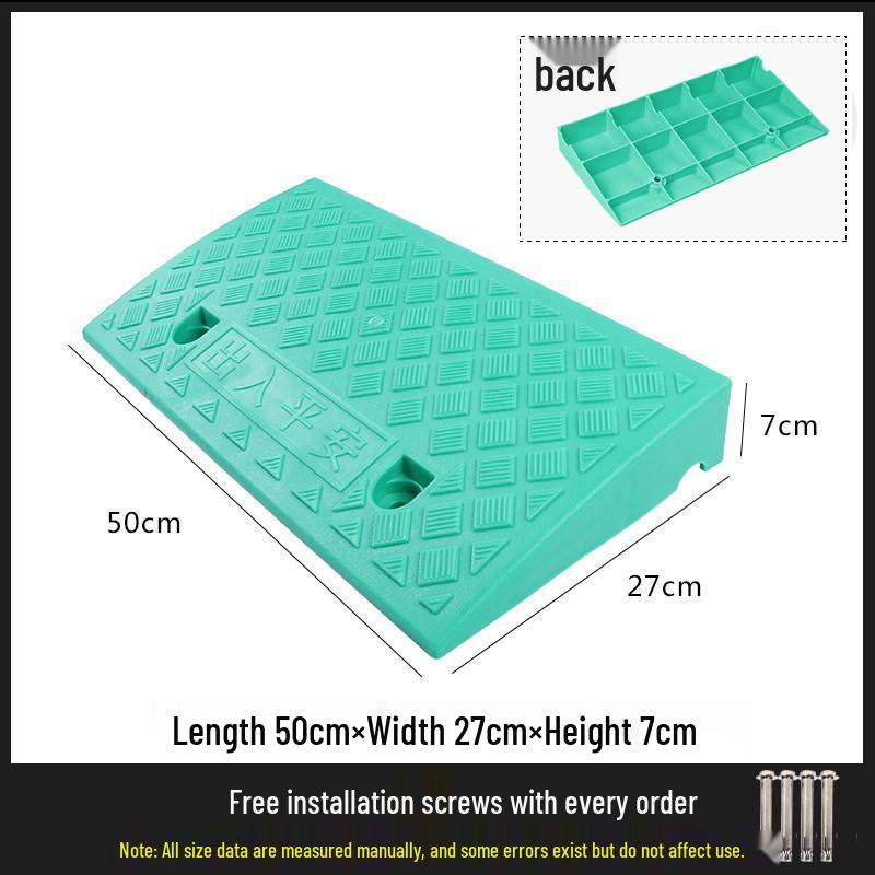 Car Curb Ramp: Plastic Step Pad for Sill, Edge, or Slope, Ideal for Uphill Climbing and Speed Bump Triangle Pad