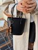 Niche High-End Women's French Luxury Woven Shoulder and Crossbody Bucket Handbag