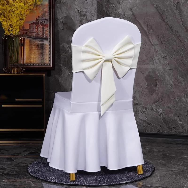 Spandex High Quality Chair Sash Fit All Chairs With Decorative Ready Made Bow Tie Knot Ideal for Wedding and Event Decoration