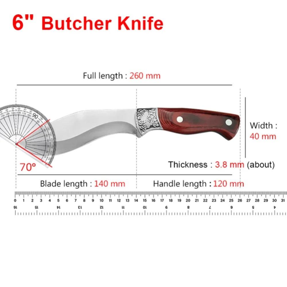 Cuchillo de Deshuesar Carnicero Acero Inoxidable Carne Pescado Frutas Verduras Cortar en Pedazos Rebanar Cuchillo de Chef de Cocina Cuchillo Carnicero con Funda