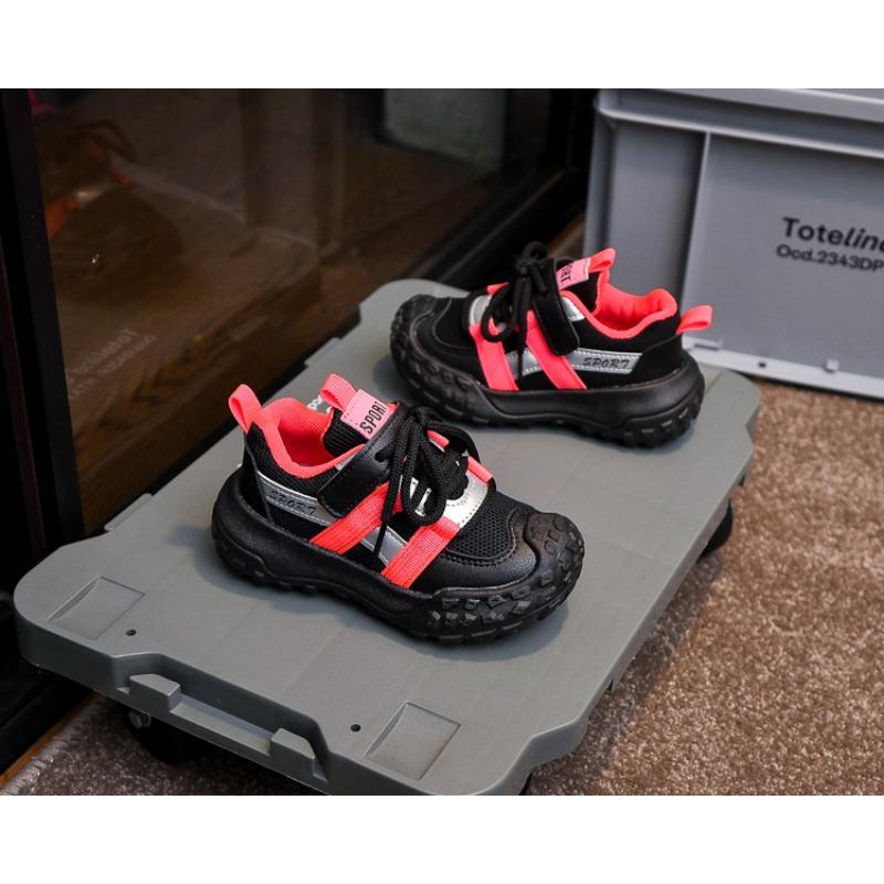 Kids Breathable Mesh Velcro Athletic Running Sneakers Children Tire Sole Casual Dad Shoes