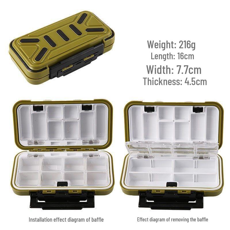 Tragbare Mehrzweck-Angelkasten mit Haken, Schnüren und Ködern