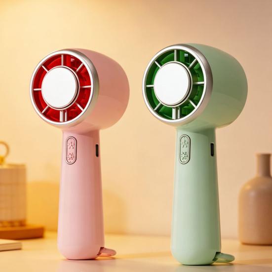 Ice Cooling Mini Handheld Fan Speed Adjustable Small Desk Fan USB Rechargeable Portable