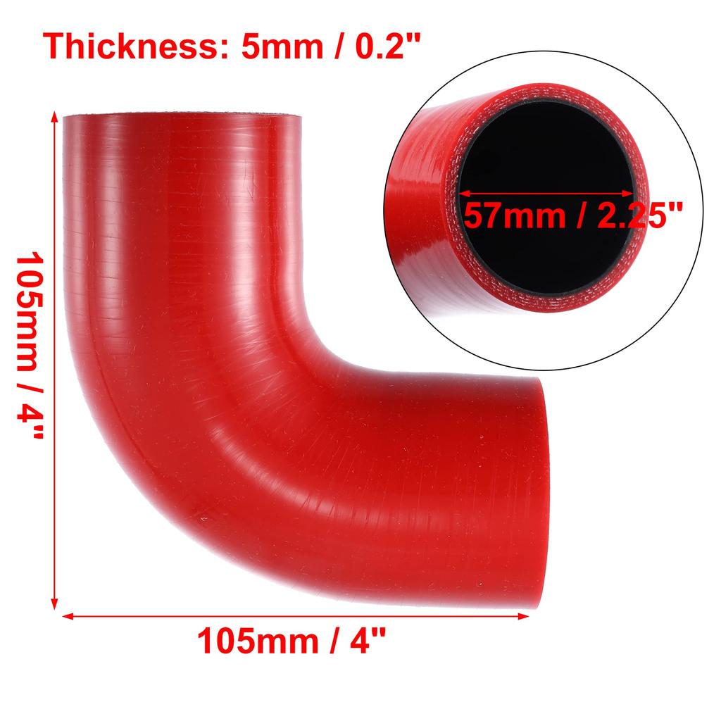 uxcell Silikonschlauch, Luft, Luftschlauch, Ansaugschlauch, Silikonrohr, Kühlerschlauch, 90°,