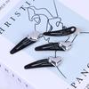 Cute Silver Heart Black Hair Barrettes 2/4Pcs Fashion Hair Pins for Women Sweet Side Hair Styling Accessories